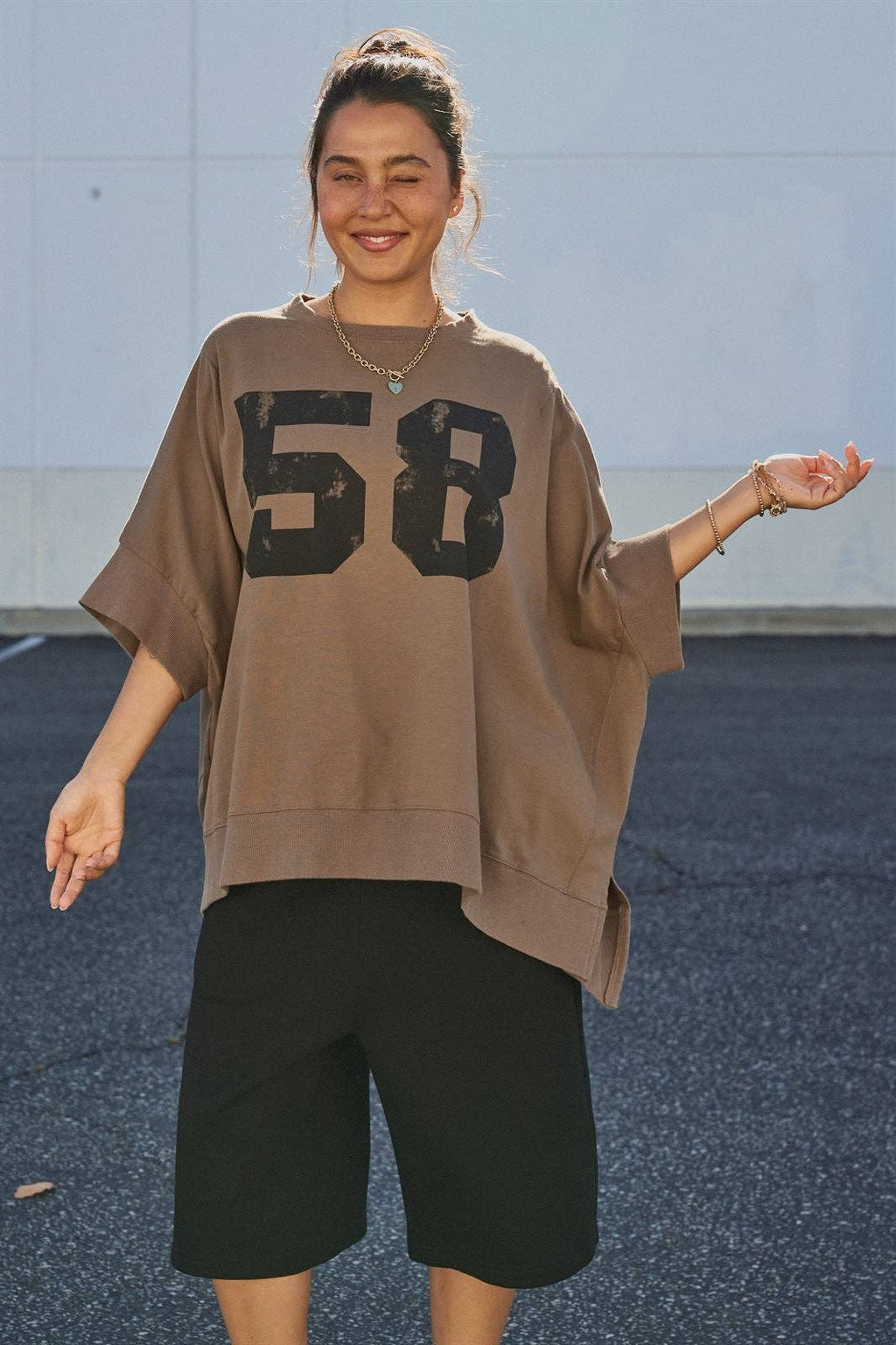 Retro Graphic Oversized Top