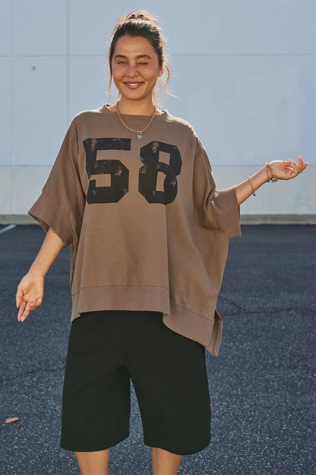 Retro Graphic Oversized Top