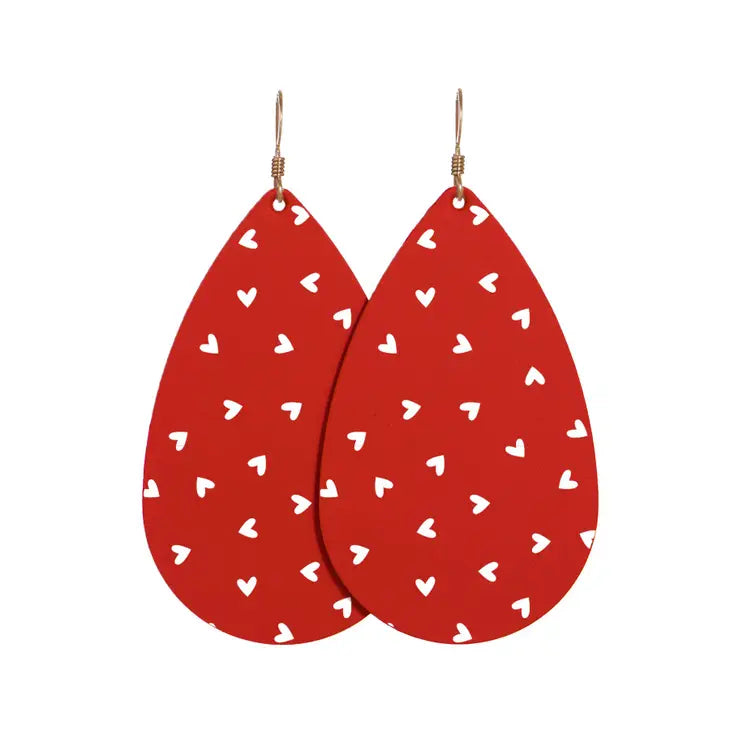 Crimson Petite Heart Teardrops
