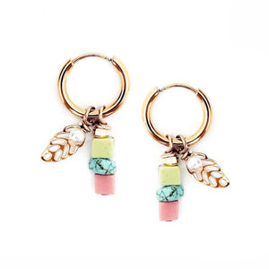 Easton Feather Charm Hoops