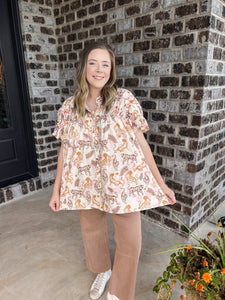 Ivory Tiger Printed Top
