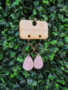 Pink Resin Teardrop Dangle