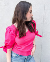 Load image into Gallery viewer, Hot Pink Puff Sleeve Top
