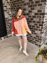 Load image into Gallery viewer, Clay Peace Patchwork Pullover

