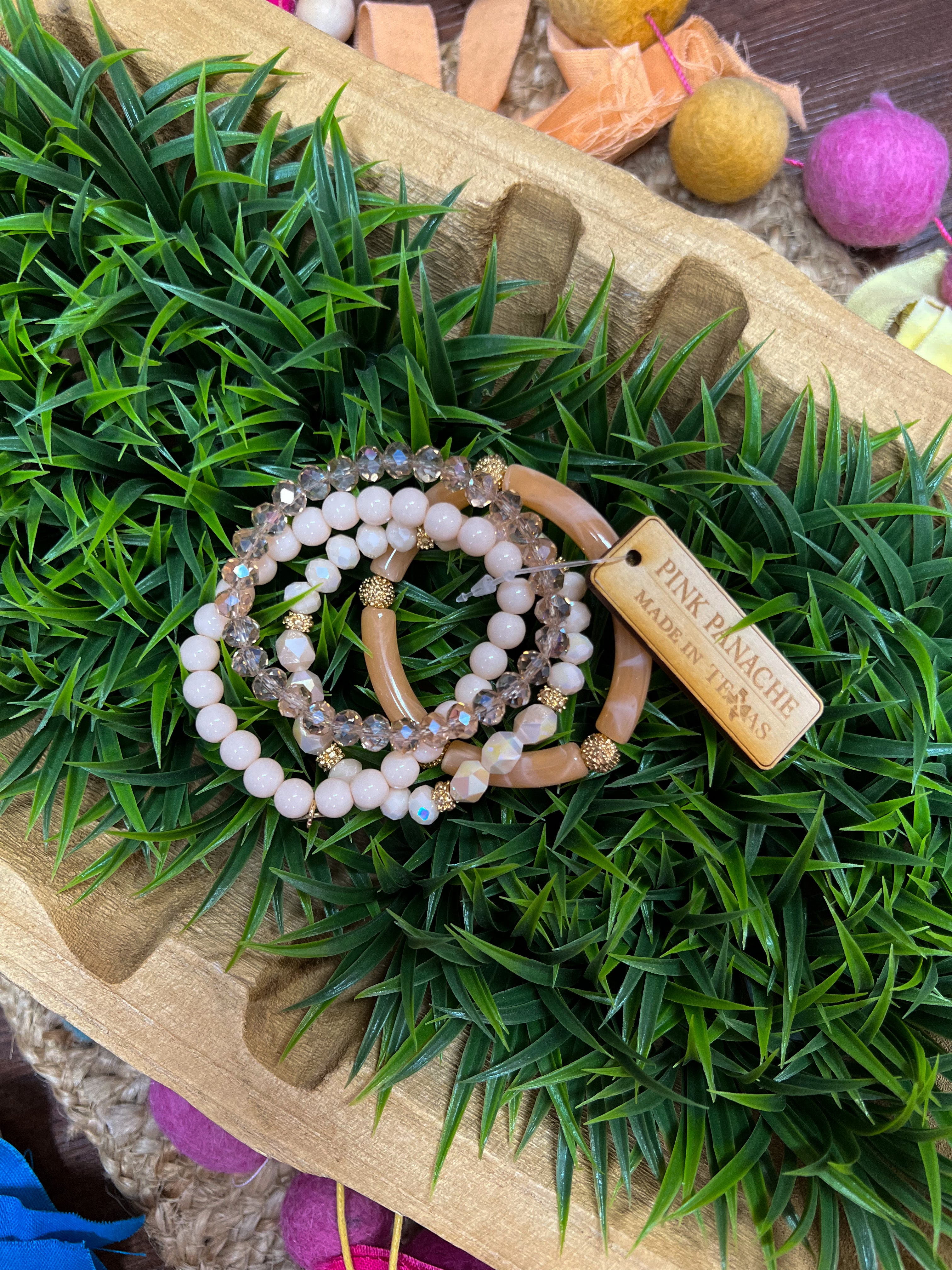 Peach 4 Strand Bracelet Set