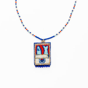 Robin Beaded Necklace with Embroidered Sardine