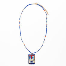 Load image into Gallery viewer, Robin Beaded Necklace with Embroidered Sardine
