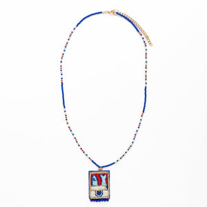 Robin Beaded Necklace with Embroidered Sardine