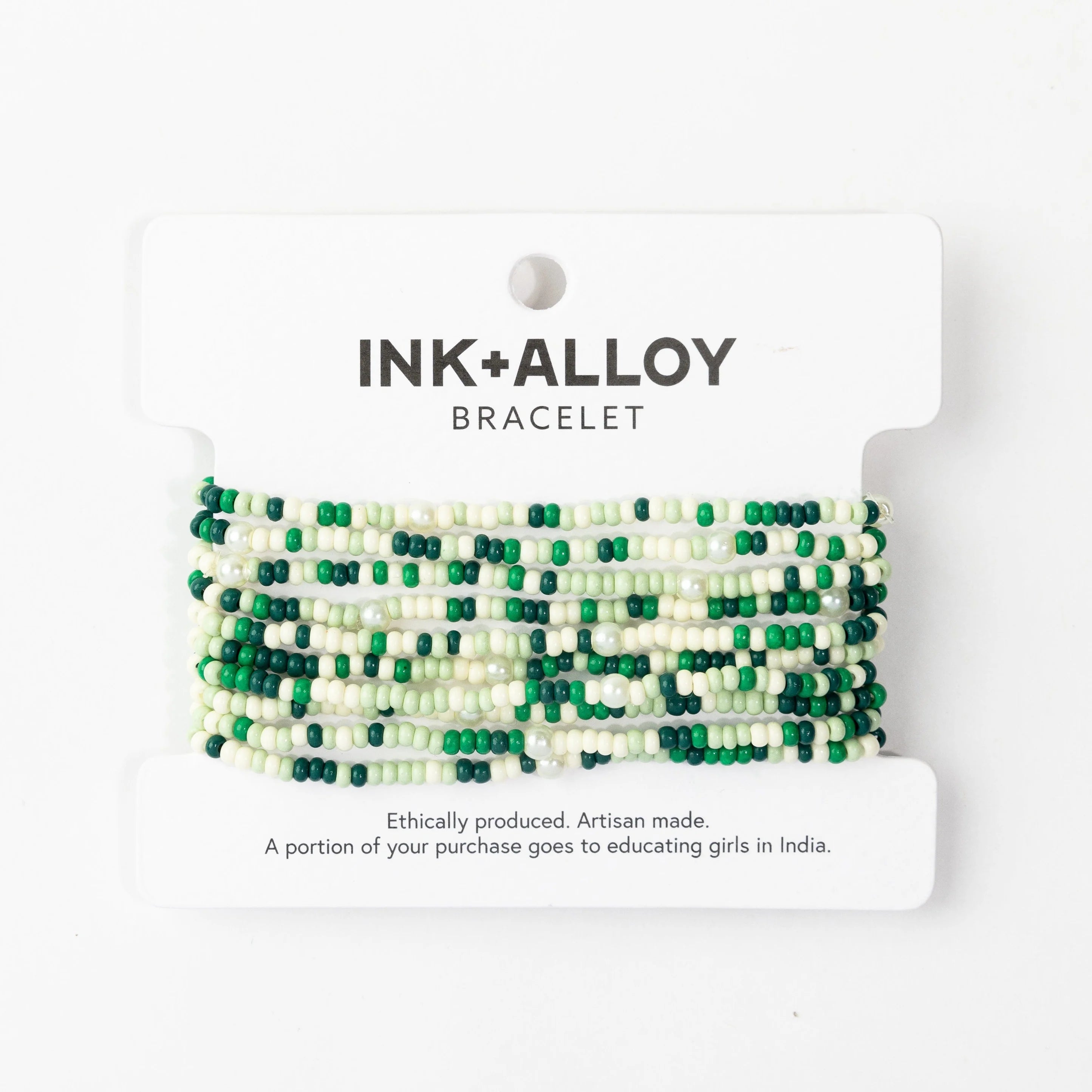 Sage Confetti Bracelet Set Green