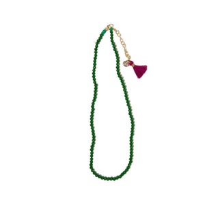 Hayden Single Strand Crystal Necklace Emerald