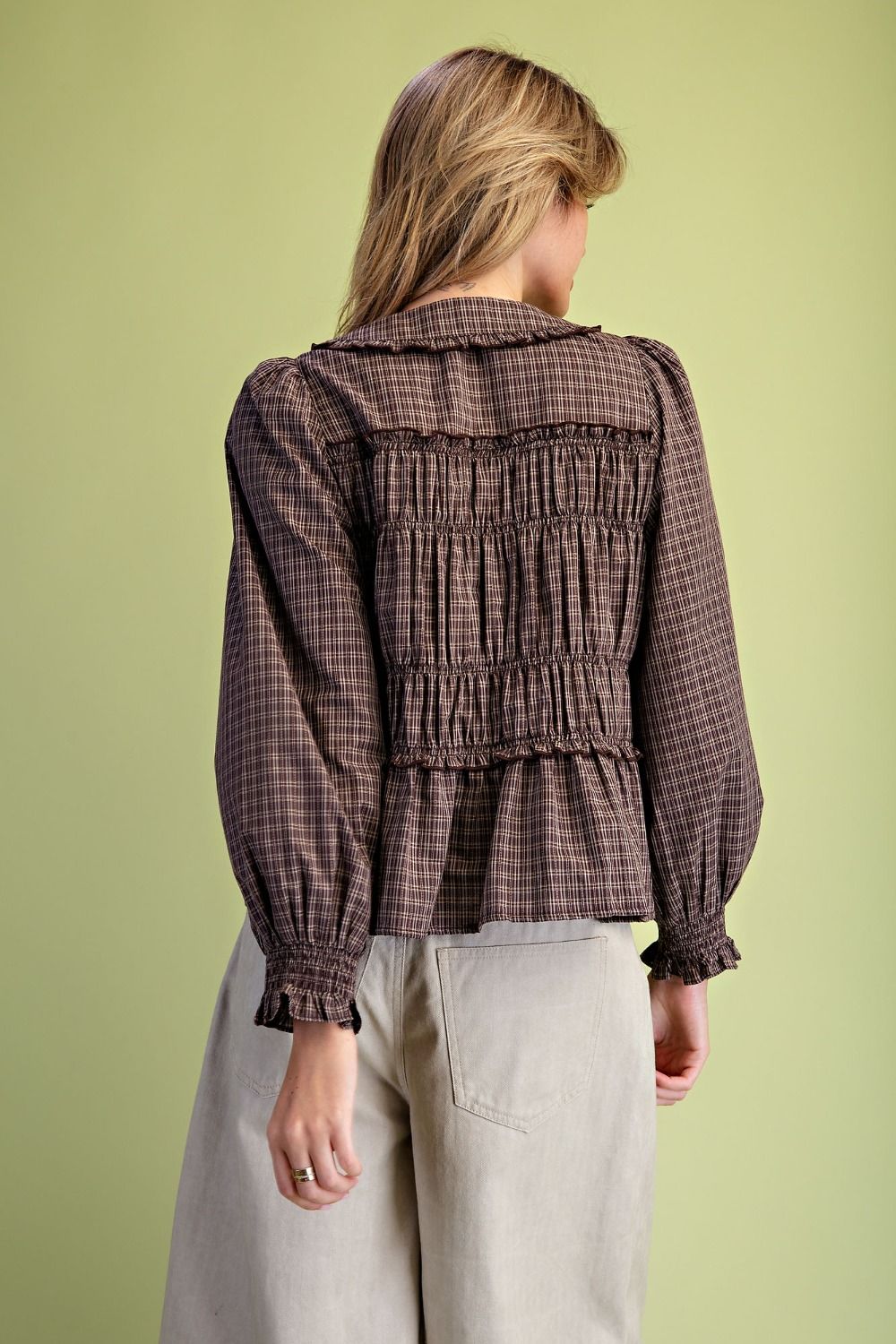 Plaid Peter Pan Collar Button Down