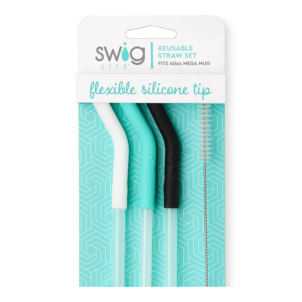 Swig Aqua Mega Mug Straw Set