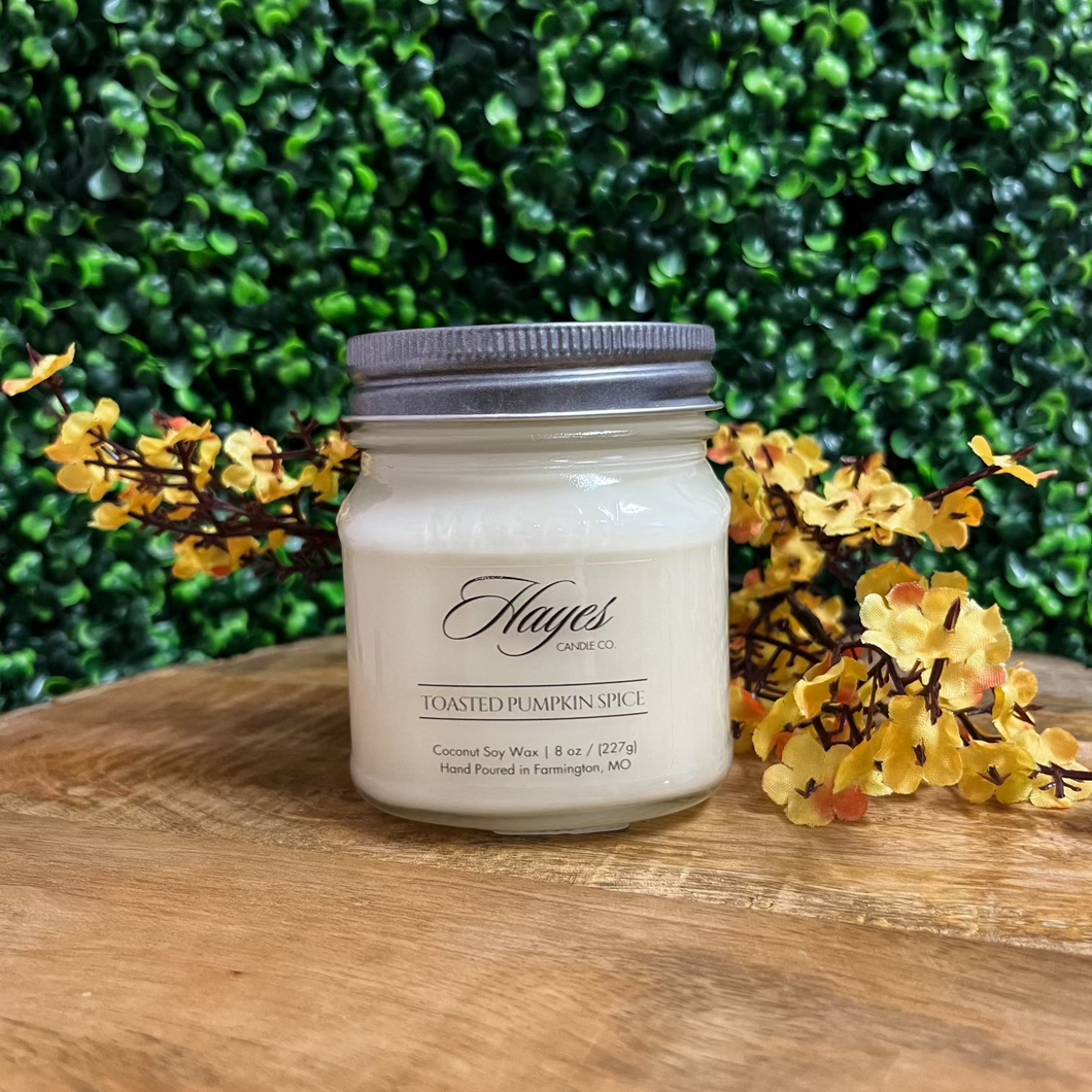 Hayes Candle Toasted Pumpkin Spice Mason Jar 8oz