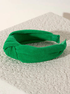 Knotted Terry Headband Green