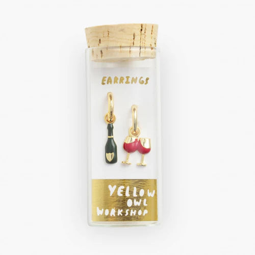 Wine & Glass Hoop Earring