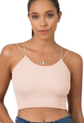 Dusty Blush Ribbed Double Strap Brami