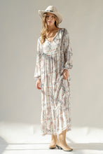 Load image into Gallery viewer, White Aztec Printed Tassel Tie Dress
