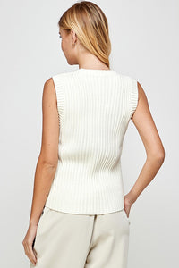 White Crochet Sweater Vest