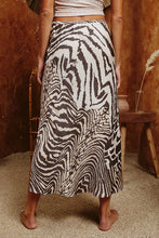 Load image into Gallery viewer, Charcoal Animal Print Midi Skirt
