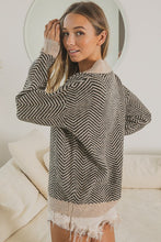 Load image into Gallery viewer, Taupe/Black Flat Collared Sweater Top
