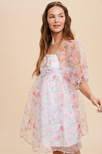Load image into Gallery viewer, Pink Floral Organza Babydoll Dress
