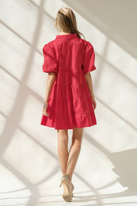 Poppy Red Tiered Dress