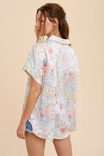 Load image into Gallery viewer, Green Tea Patterned Satin Top
