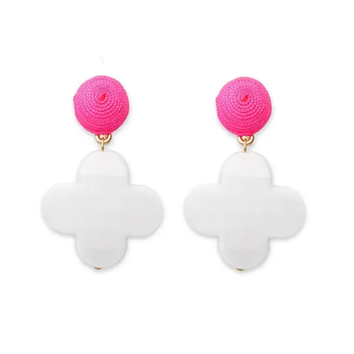 Fornash Folli Earrings White/Neon Pink