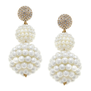 Cecilia Pave and Pearl Drop Earrings