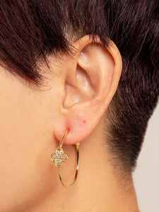 Gold/Clear Crystal Enrusted Clover Earring