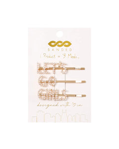 Banded Let's Go Girls Pearl Bobby Pins