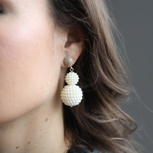 Cecilia Pave and Pearl Drop Earrings