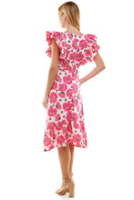 Load image into Gallery viewer, Pink Puff Sleeve Midi Dress

