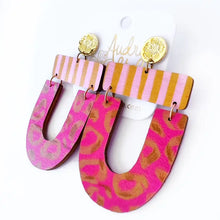 Load image into Gallery viewer, Audra Style Abby Earring Blush Mustard Stripe
