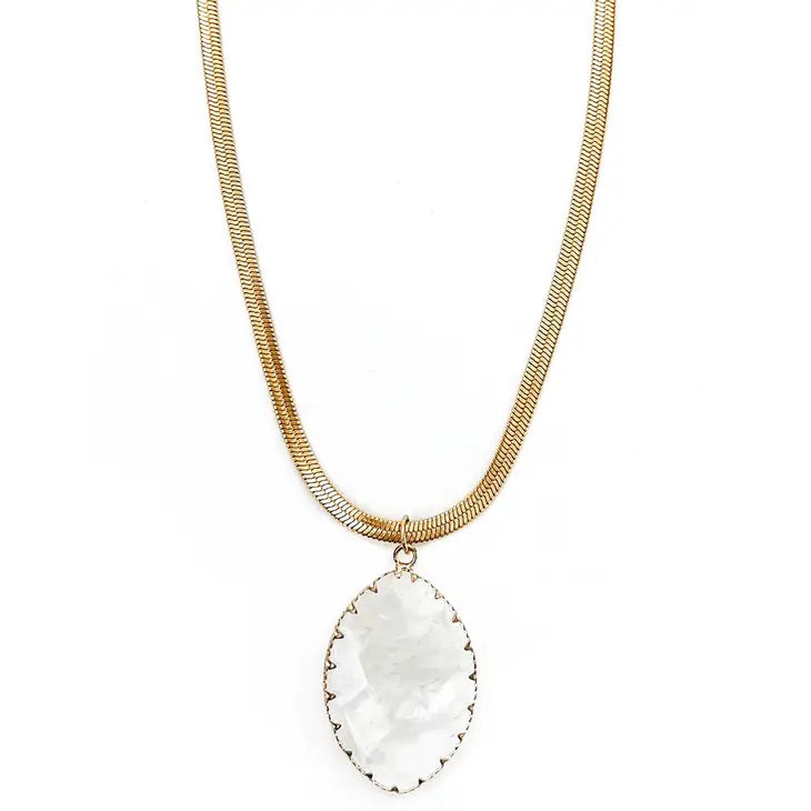 Beljoy Macy Crystal Herringbone Necklace