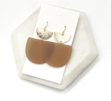 Load image into Gallery viewer, Caramel Brown Gold Double Deco Earring
