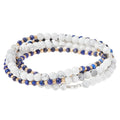 Stone Duo Wrap - Howlite/Lapis Gold and Silver