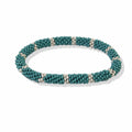 Slide and Stack Bracelet Teal/Ivory