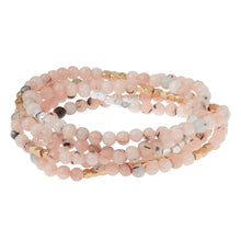 Load image into Gallery viewer, Stone Wrap Bracelet/Necklace - Morganite Black
