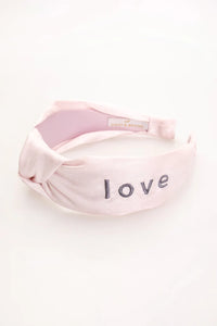 In A Word Silk Embroidered Headband Love