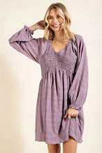 Load image into Gallery viewer, Purple Grey Crinkle Textured Dress
