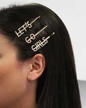 Load image into Gallery viewer, Banded Let&#39;s Go Girls Pearl Bobby Pins
