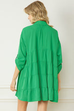 Load image into Gallery viewer, Tiered Green Mini Dress
