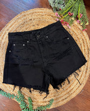 Load image into Gallery viewer, Black Distressed Denim Short
