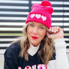 Load image into Gallery viewer, Hot Pink Heart Beanie
