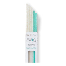 Load image into Gallery viewer, Swig Glitter Cear Reusable Straw Set
